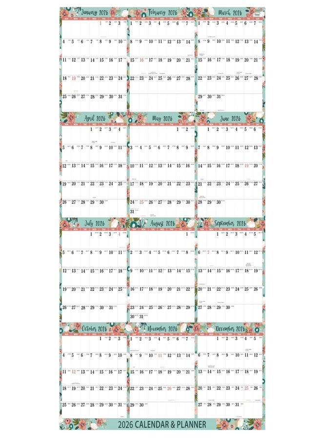 Coboll 2026 Calendar - Yearly 2026 Wall Calendar, January 2026 - December 2026, 22.4''x34.6, Paper Folded Wall Calendars 2026, Large Wall Calendar 12 Month One - Image 1